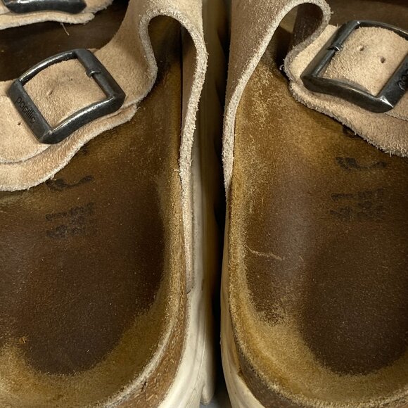Papillio Birkenstock Sandals Womens 41 L10 M8 Arizona Chunky Suede Platform - Picture 4 of 4